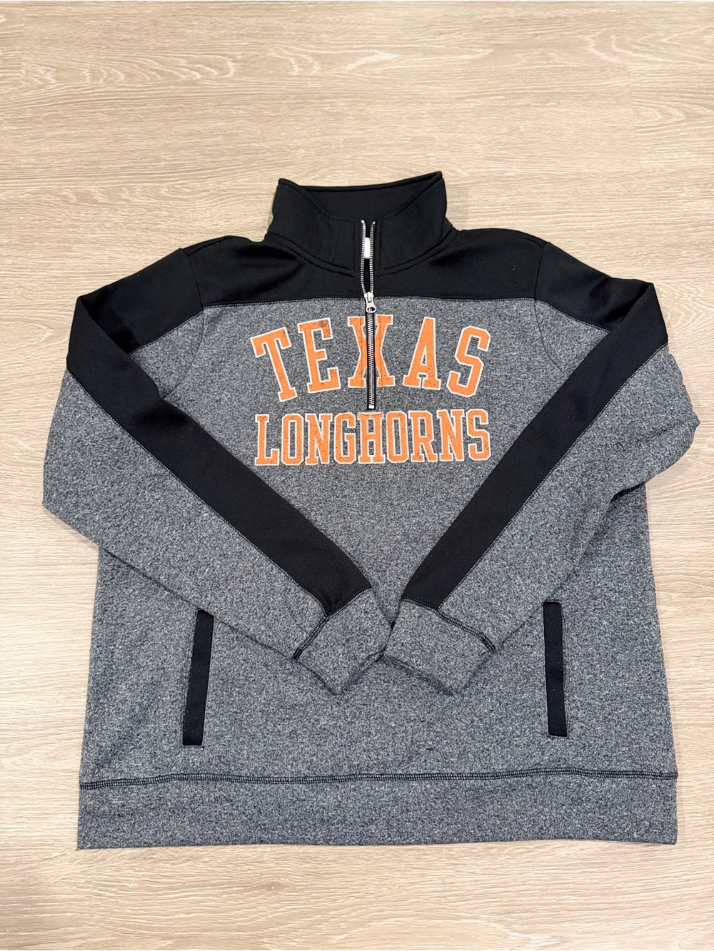 Texas Longhorns Gray & Black Quarter-Zip Pullover Sweater